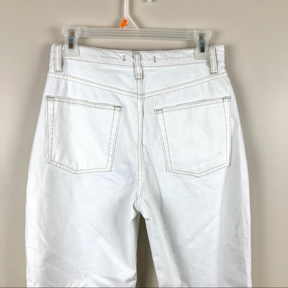 FREE PEOPLE Distressed White Boyfriend Ankle Jeans - Picture 4 of 5
